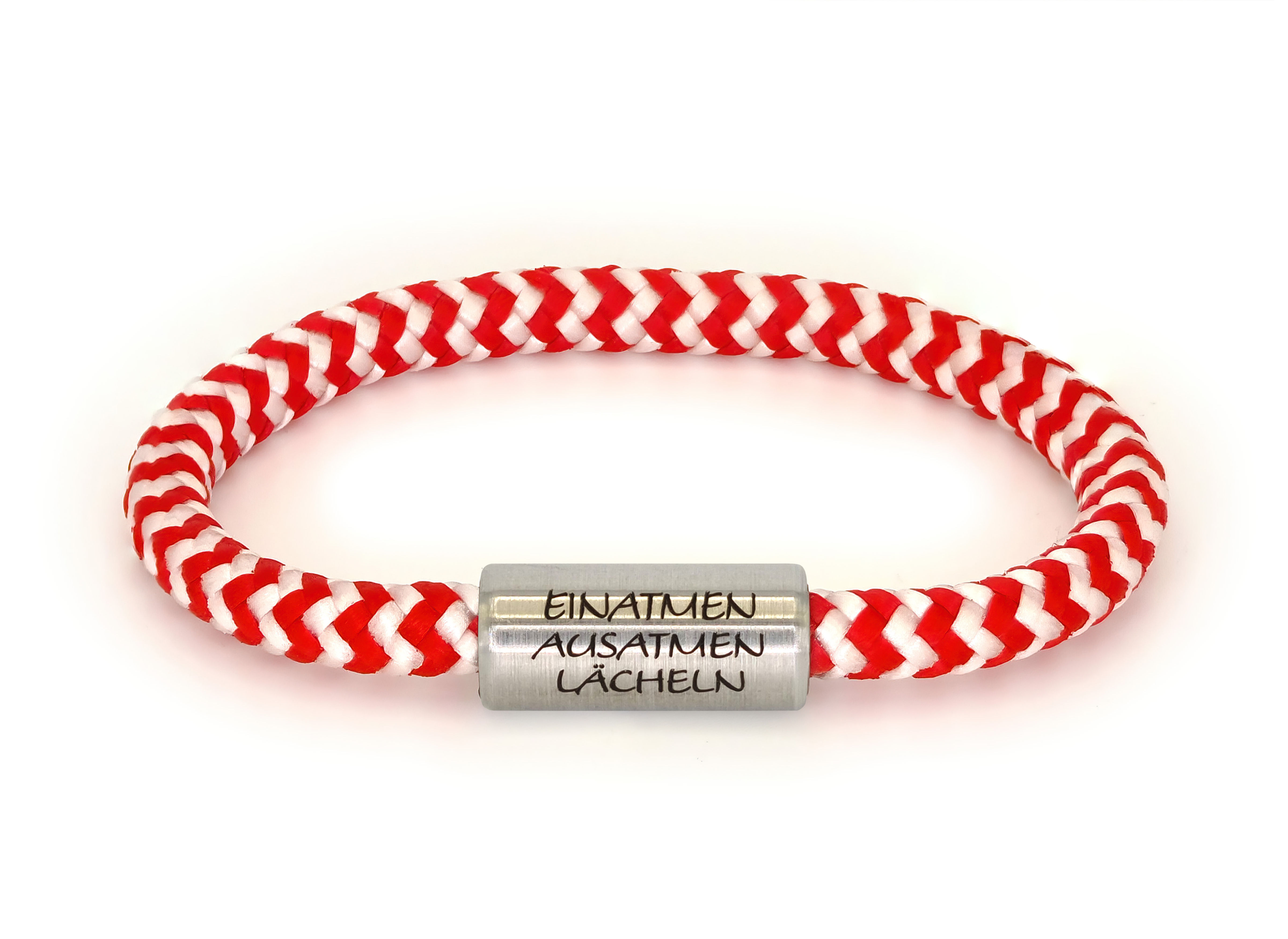 "Dubbo" rot weiß "Einatmen ausatmen lächeln"