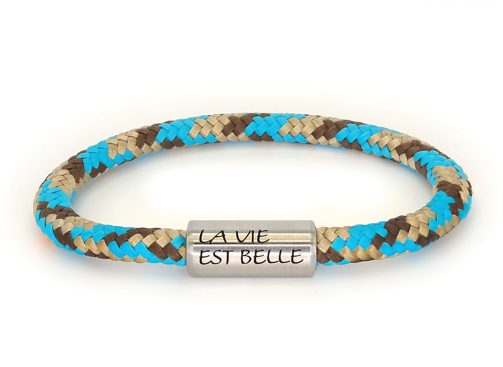 "Baldina" blau beige braun "La vie est belle"