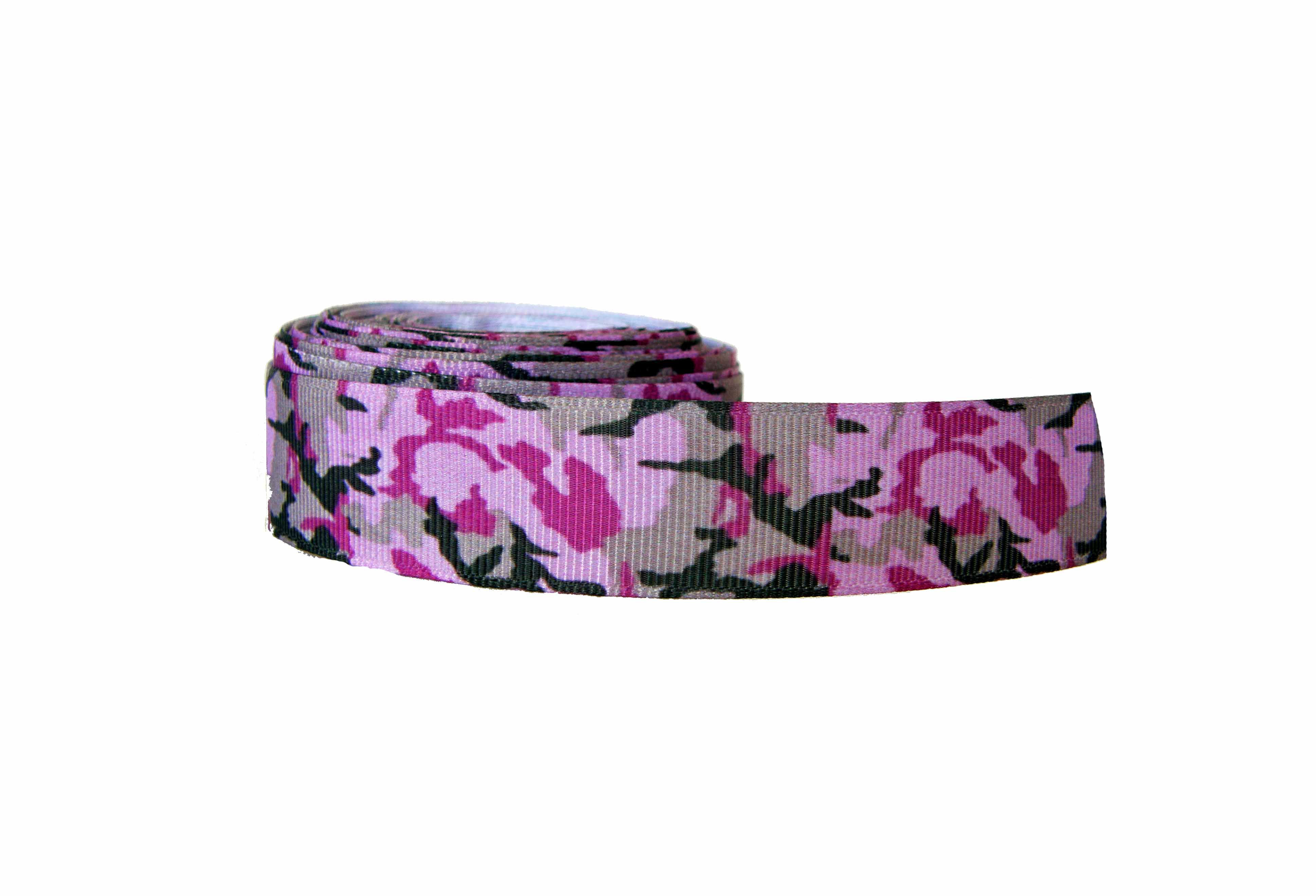 25mm wide Pink Camo Dog Collar