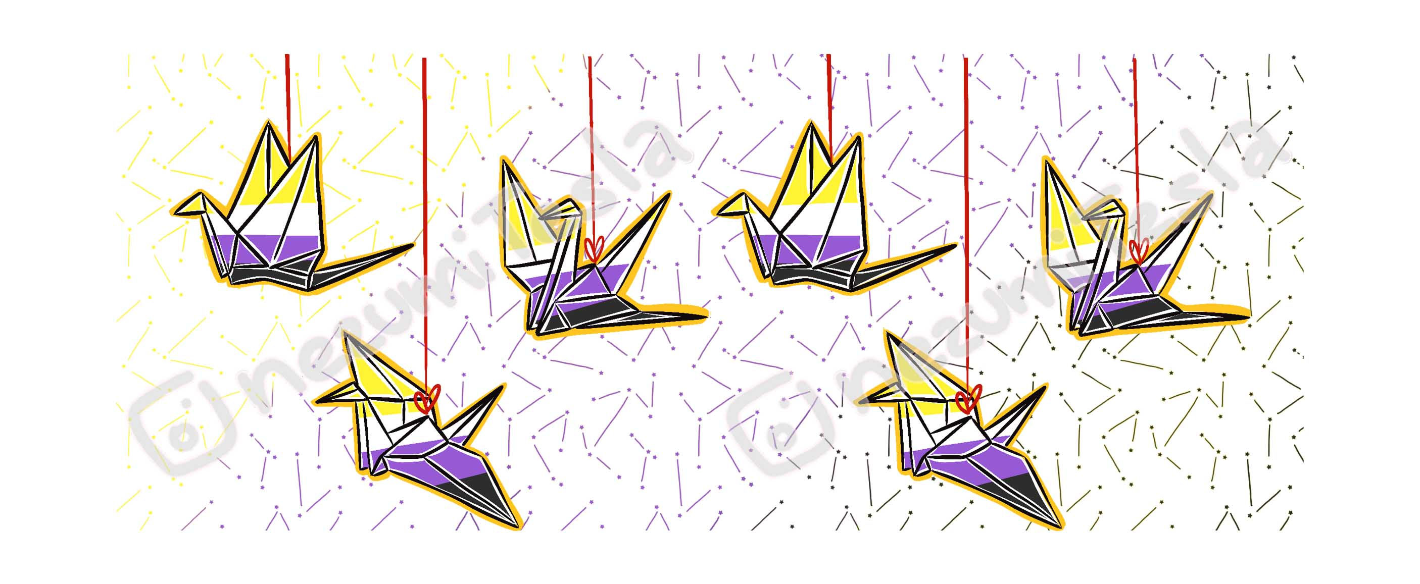 Enby Origami Cranes Mug