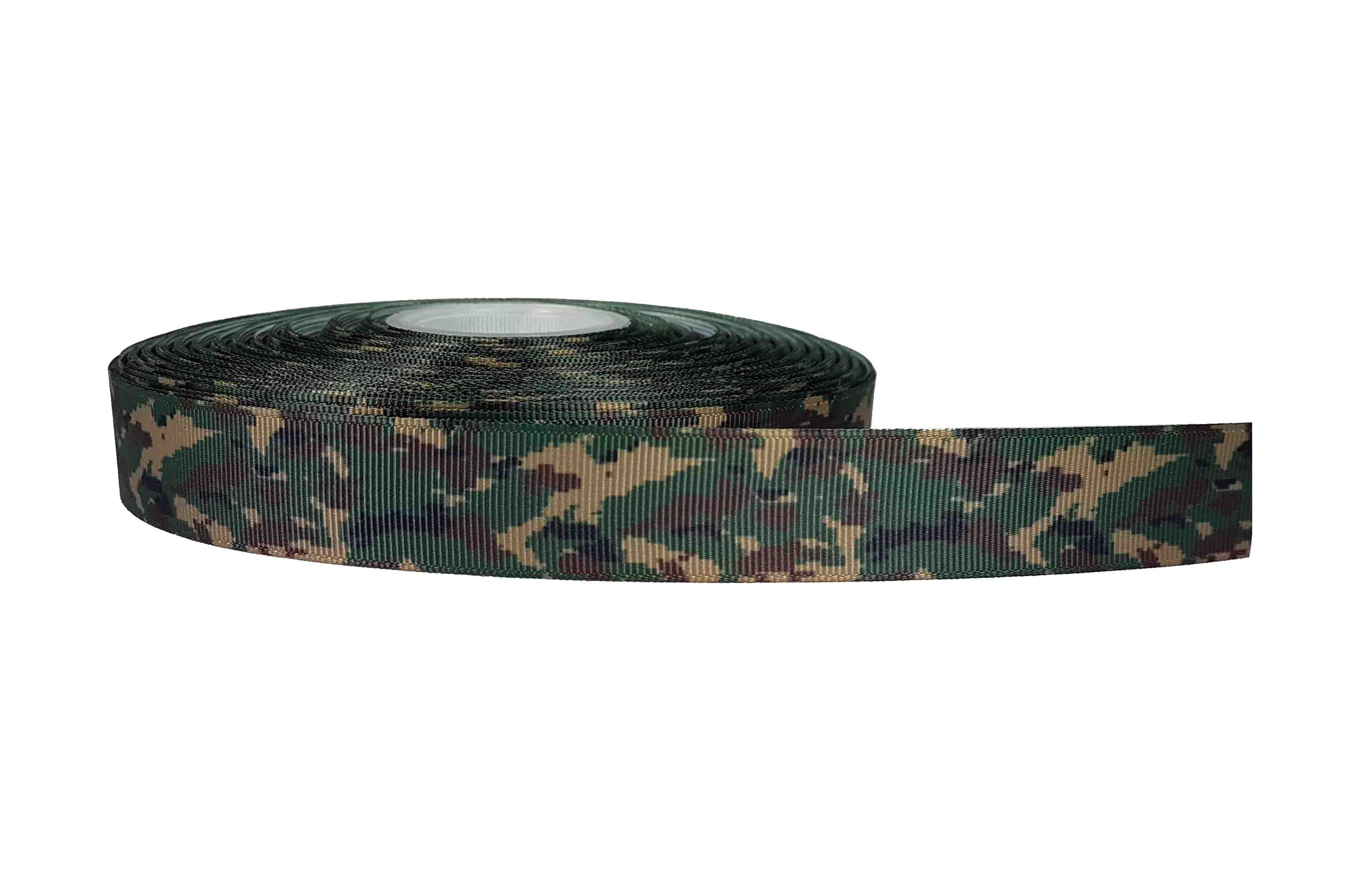 25mm Wide Green Camo Dog Collar