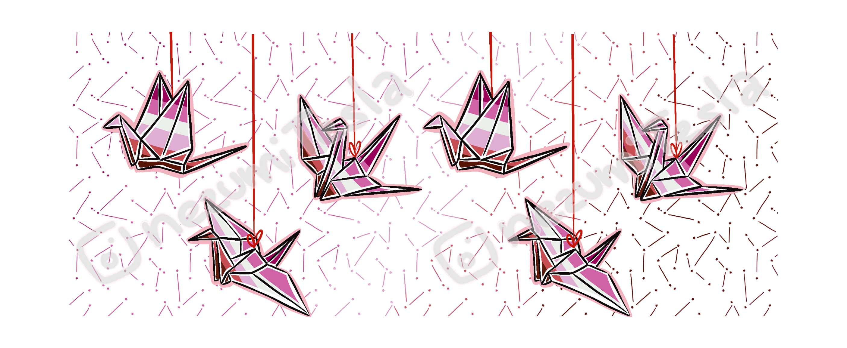 Lesbian Origami Cranes Mug