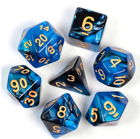 Curious Smalt Acrylic Dice Set