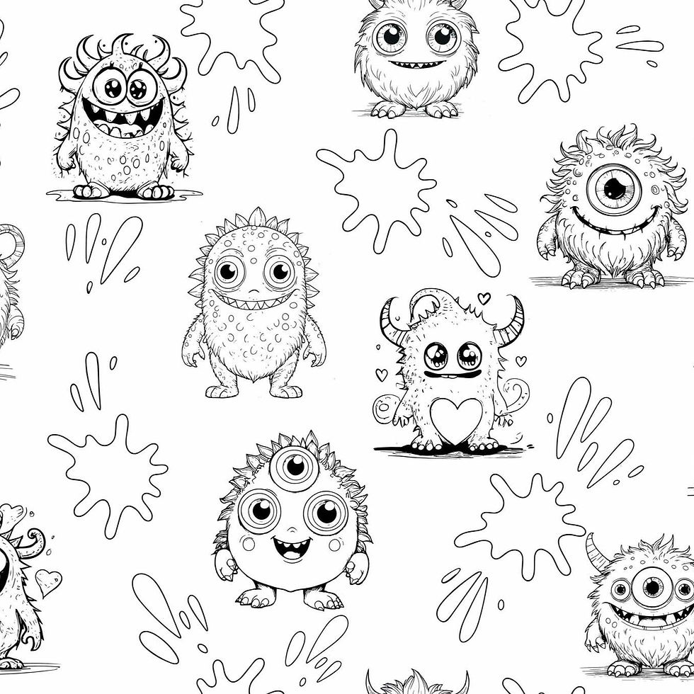 Thumbnail: Monster Splash 'Colour Me' Placemat with 12  Washable Markers | Reversible