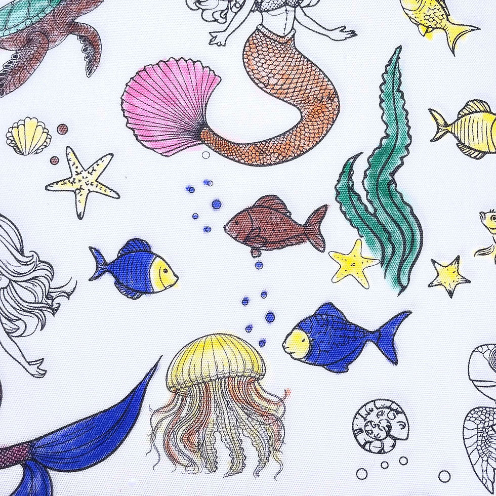 Thumbnail: Mermaid 'Colour Me' apron with 12 Washable Markers - Reversible