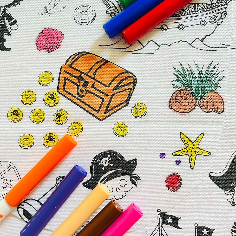Thumbnail: Pirate  'Colour Me' Apron with 12 Washable Markers - Reversible
