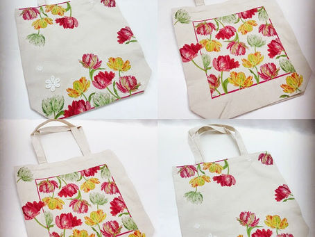 デコパージュのトートバッグ作り②