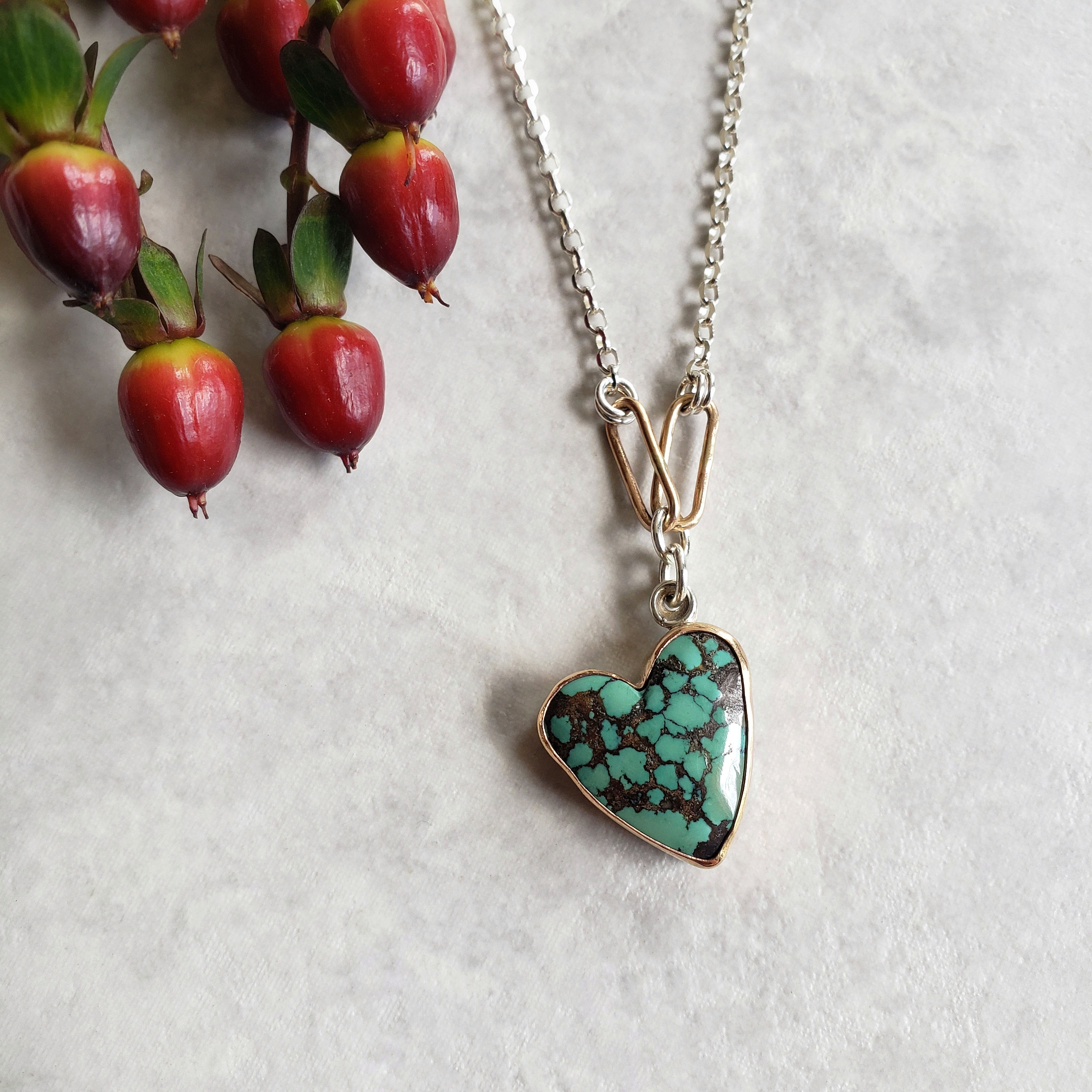 yungai turquoise heart: double link