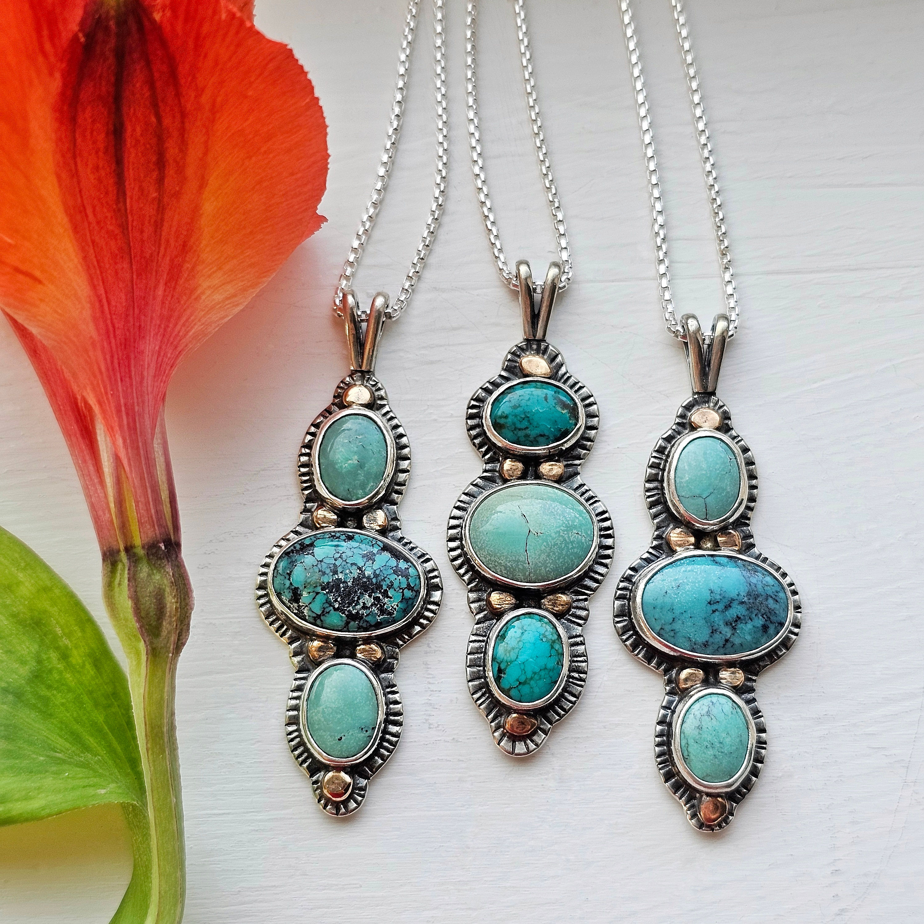 turquoise totems: tri-stacks