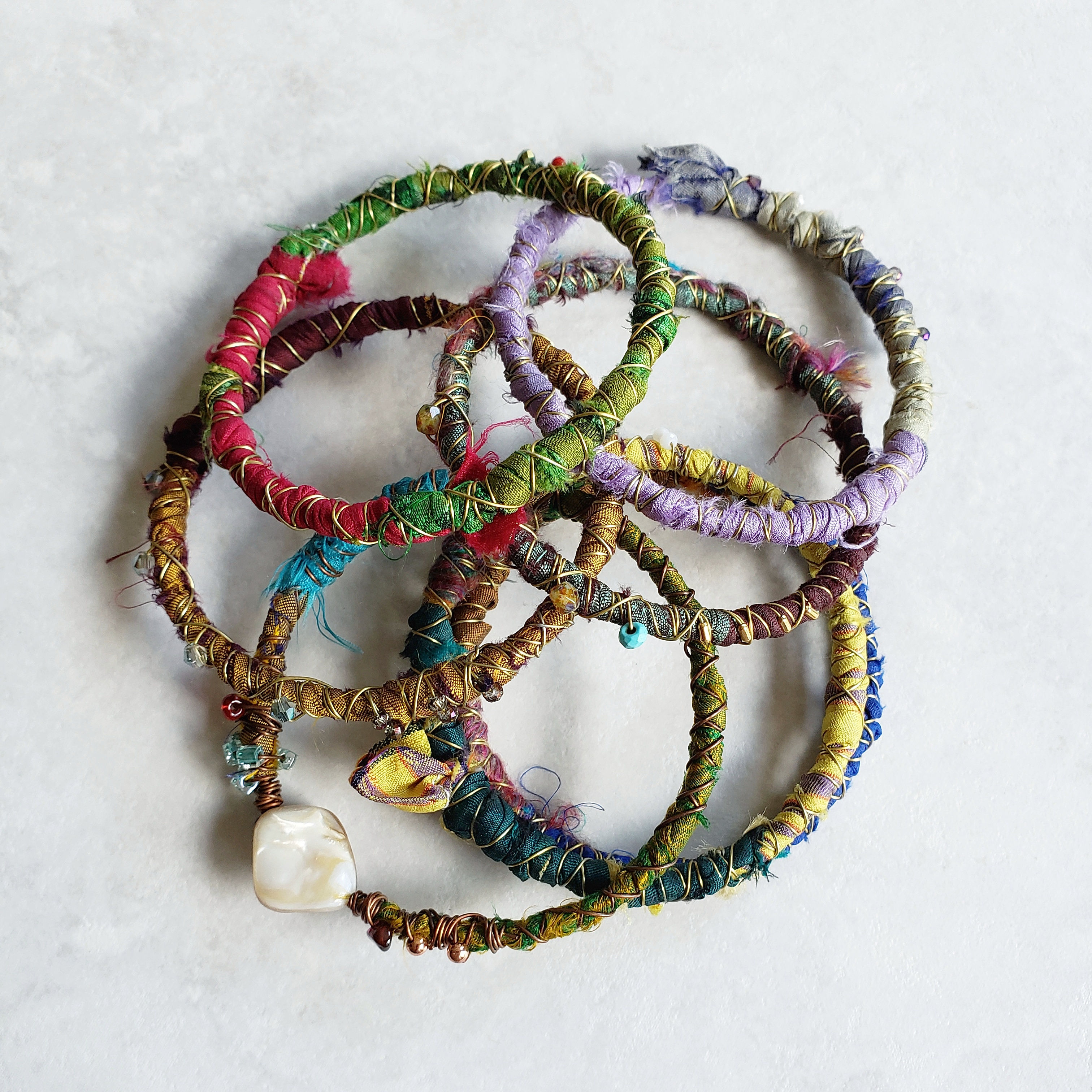 sari silk bangles (asst'd.)