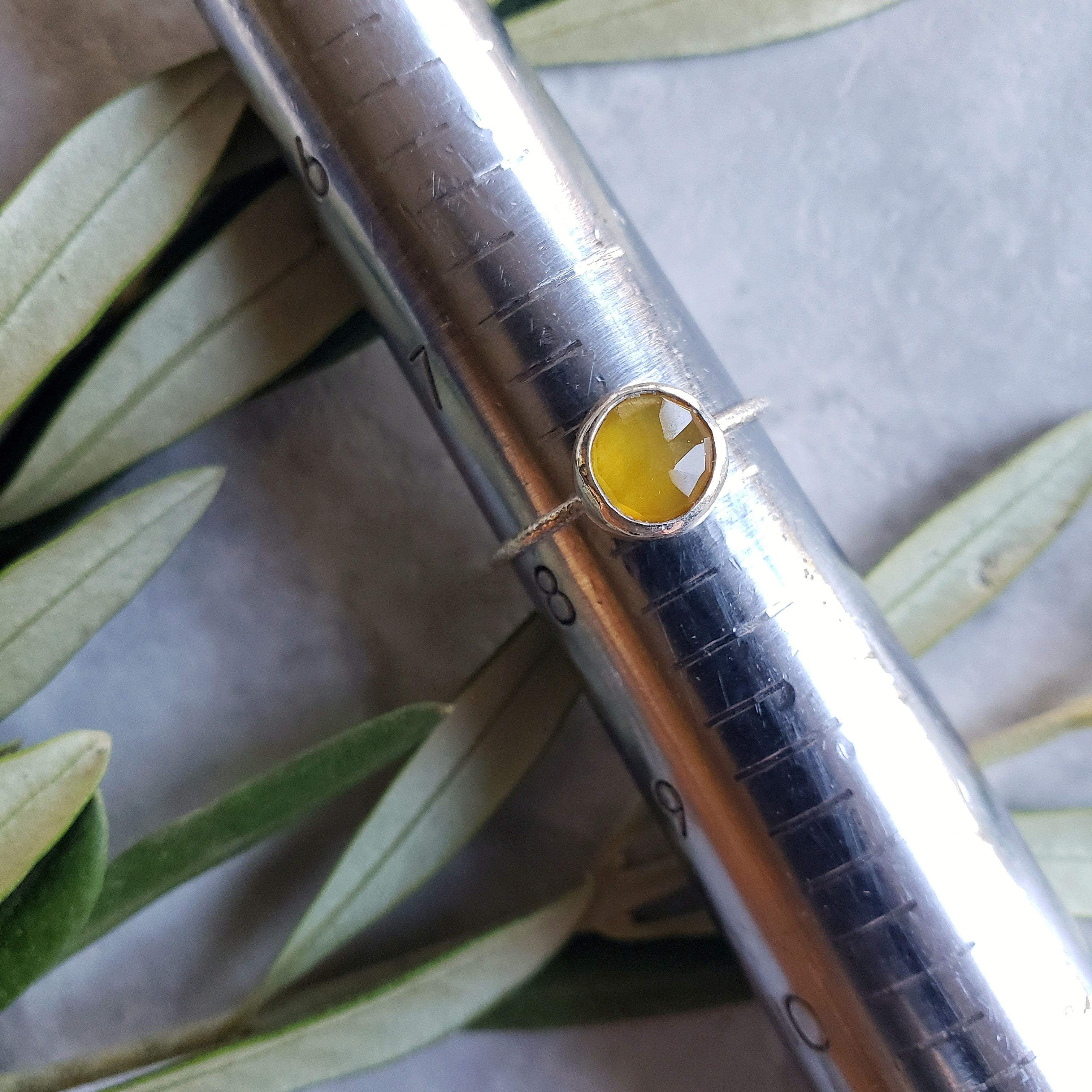 gem stacker: yellow chalcedony