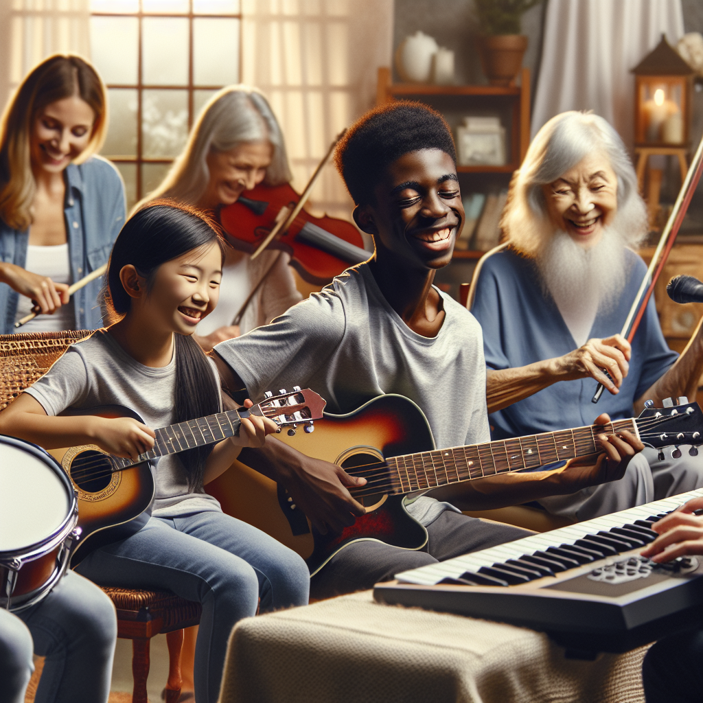 Children playing music