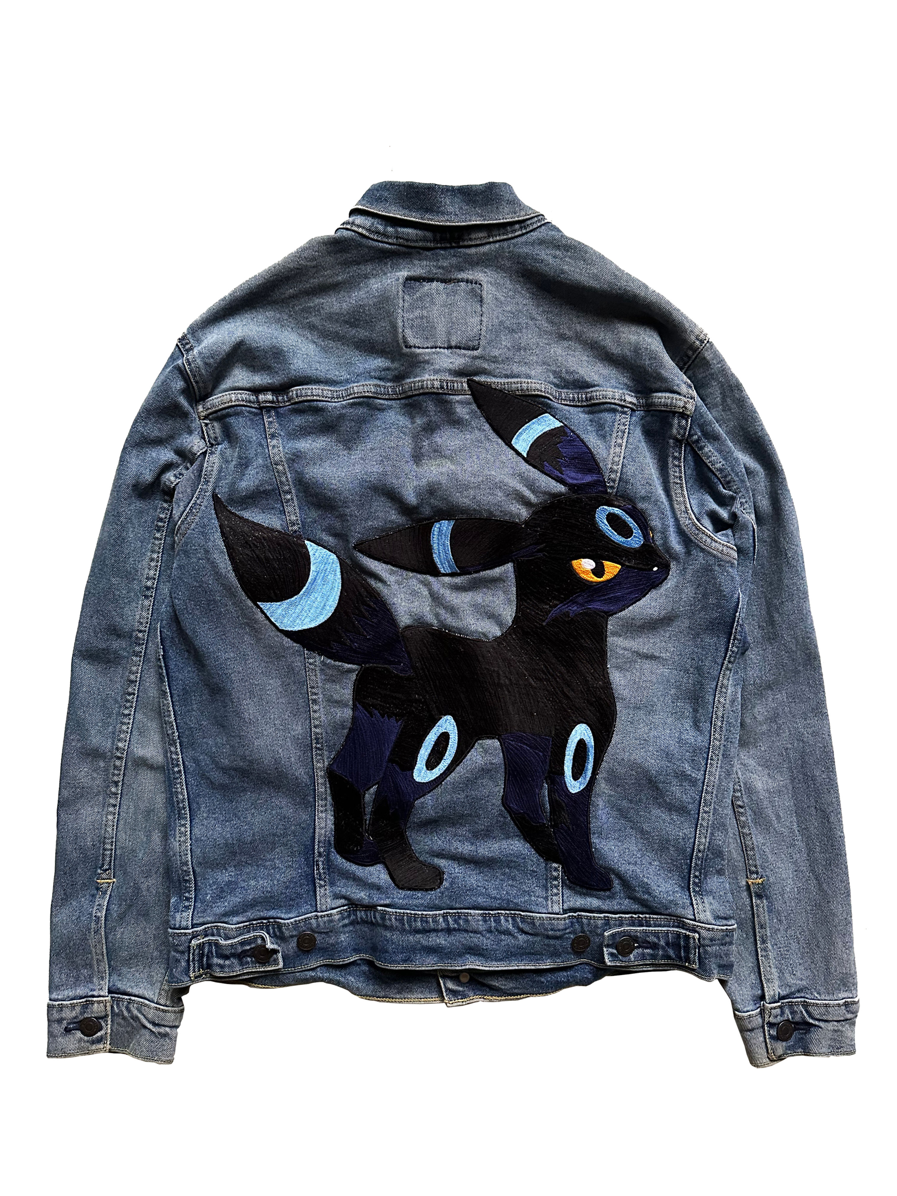 Custom Embroidery “Shiny Umbreon” on Levis Denim Jacket (Pre-Order)