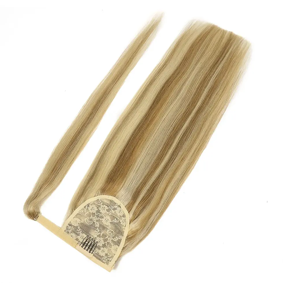 Thumbnail: Straight Human Hair Ponytail Extensions 100% Virgin Natural Brazilian Remy Wrap