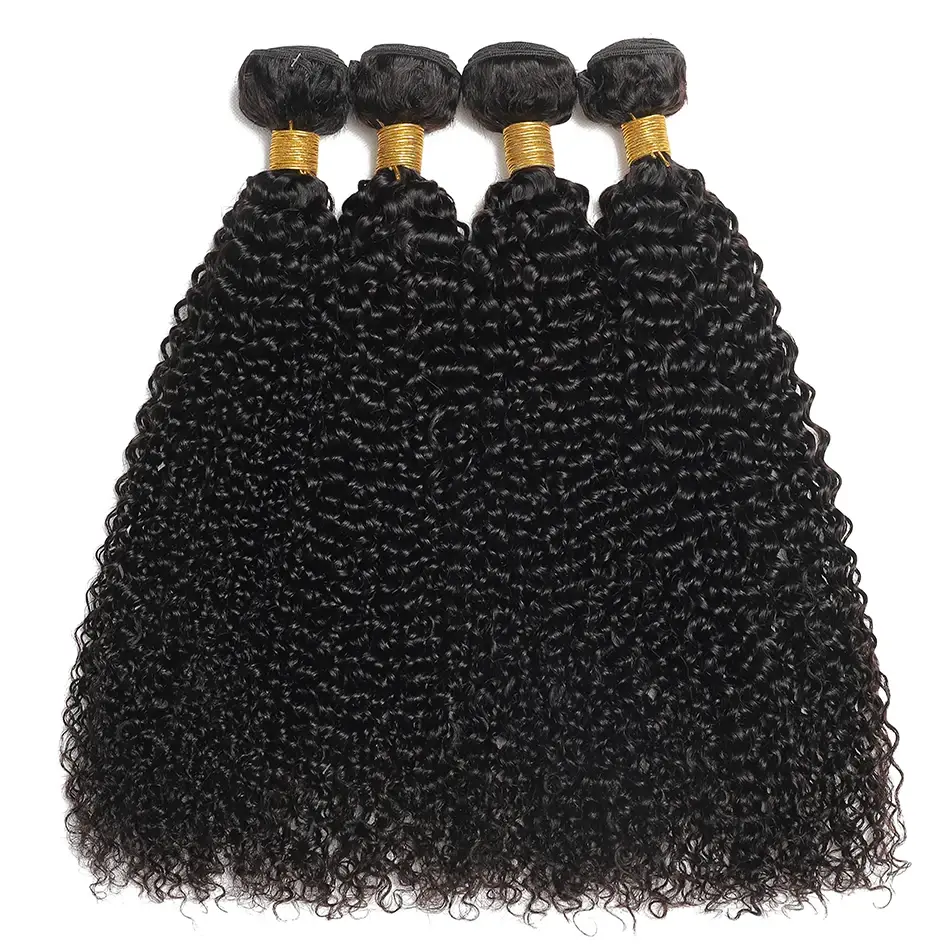 Thumbnail: Indian Kinky Curly Human Hair 1 3 4 Bundles Deal Raw Hair Original Tissage Human