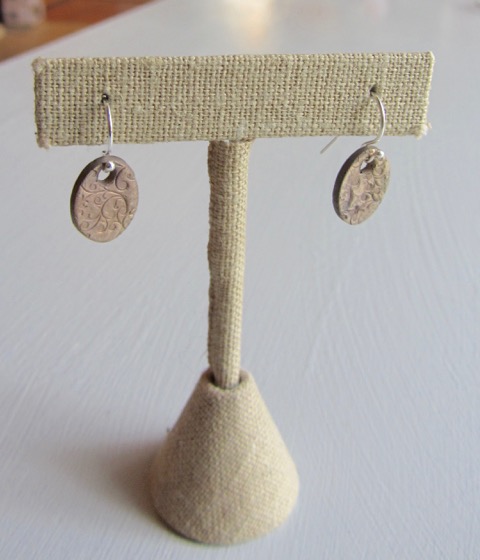 Bronze earring with sterling wire