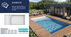 NOUVEAU : Coque EXCEL Piscines avec plage immergée