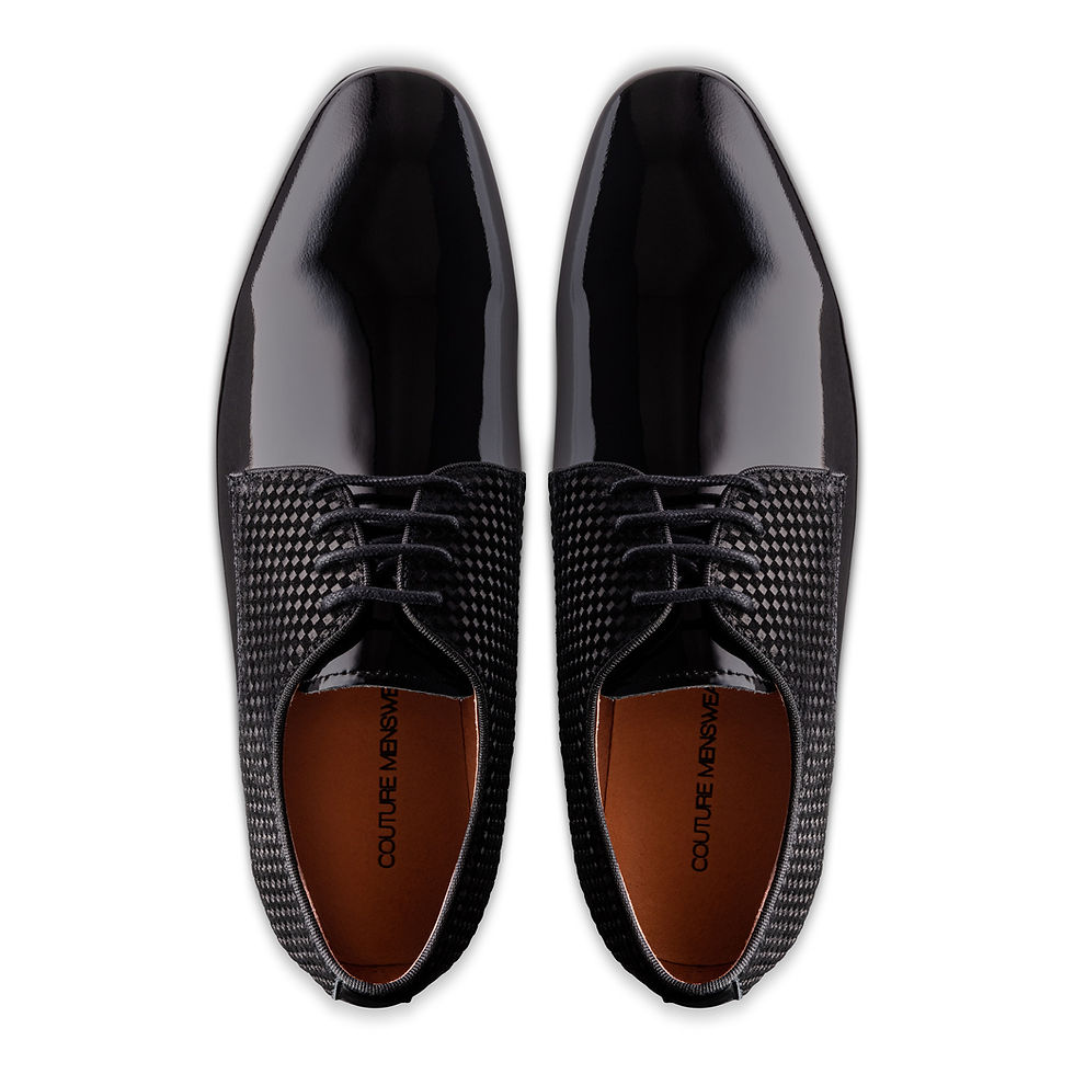 Thumbnail: Luca Patent Black Checkered Shoes