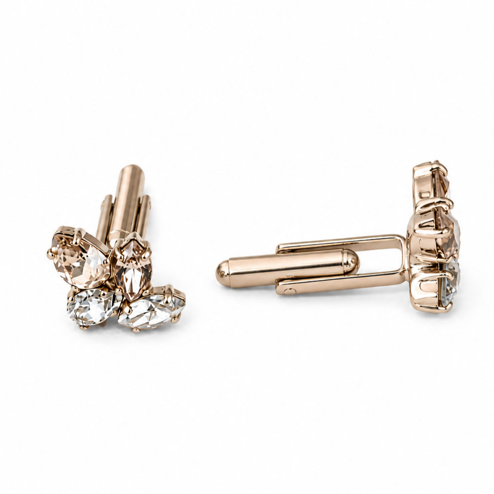 Anafi Swarovski Cufflinks - Gold