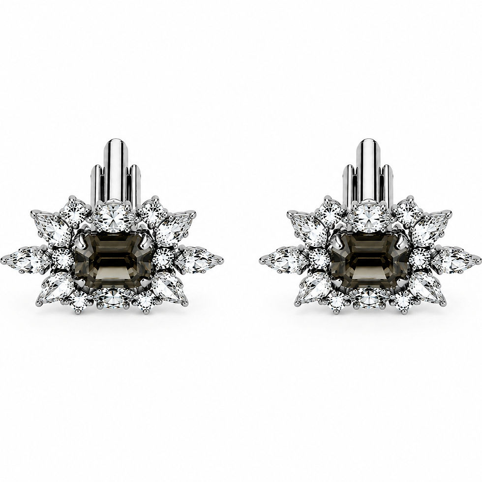 Thumbnail: Ophelia Swarovski Cufflinks - Charcoal