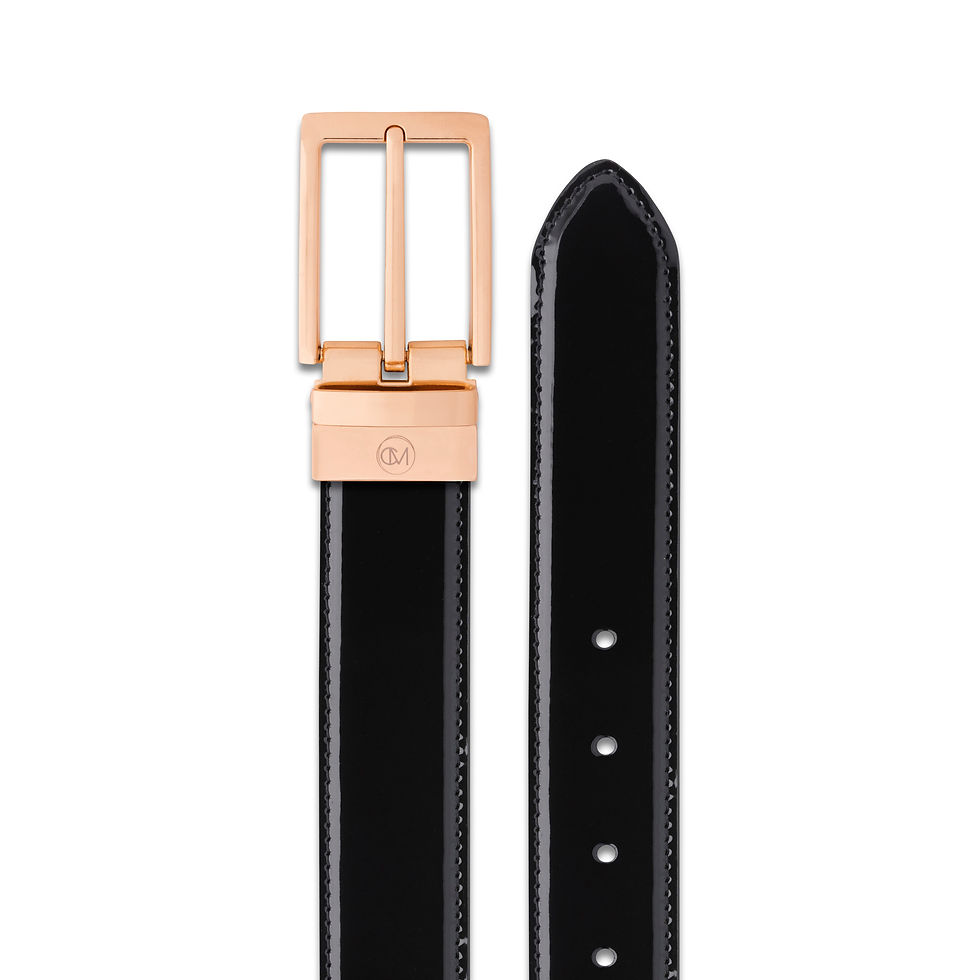 REVERSIBLE LEATHER BELT - GOLD | couturemenswear