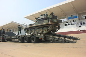 FV101 Scorpion Tank on Semi-Trailer