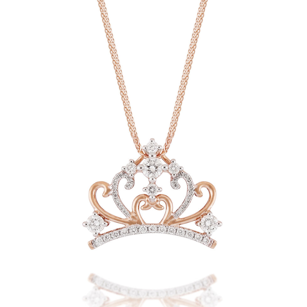 Thumbnail: 18K Crown Diamond Pendant