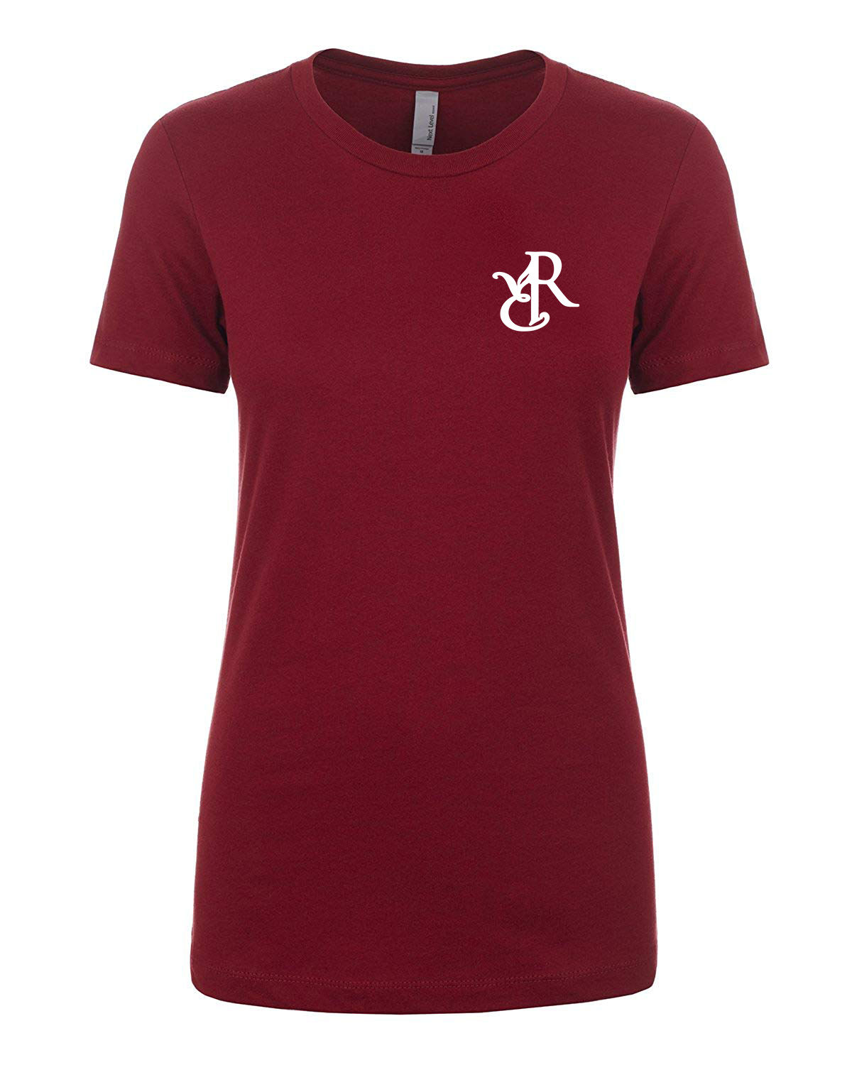 WOMANS CREW TSHIRT-MAROON-LOGO