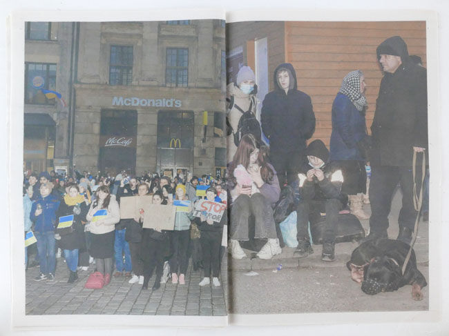 Gazeta Strajkowa #7 - Strike Newspaper #8 is a photo book by various photographers on protest of Ukraine invasion published by The Archives of Public Protests, Warszaw, Poland,2022