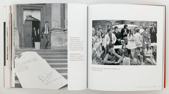 Don't tell me how to run my art school is a photo book by photographer John Walmsley on Guilford protest published by Self publishing, London, England,2023