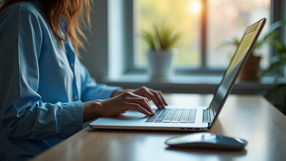 Vista de una persona usando una computadora portátil para terapia en línea