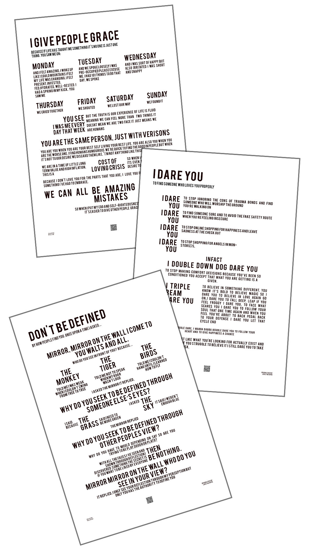 Three Piece Poetry Collection