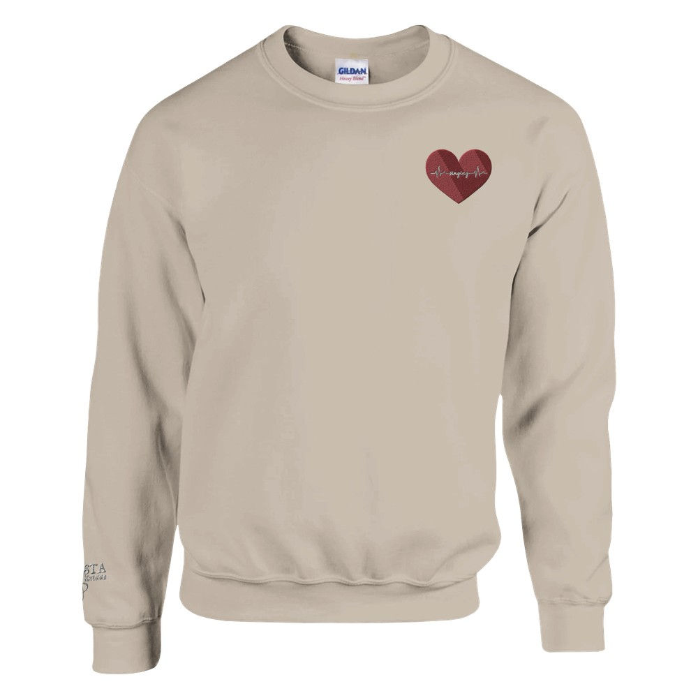 Embroidered "Heart Singing" Crewneck Sweatshirt