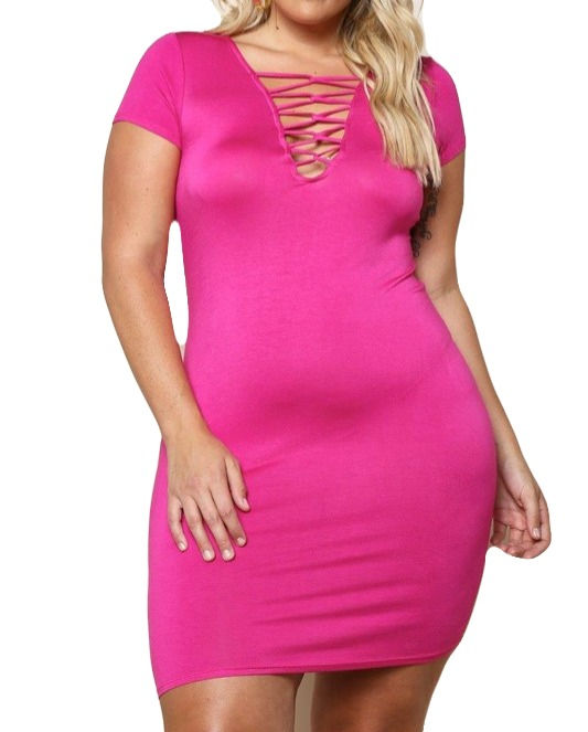 Thumbnail: Short Sleeve Color Dress
