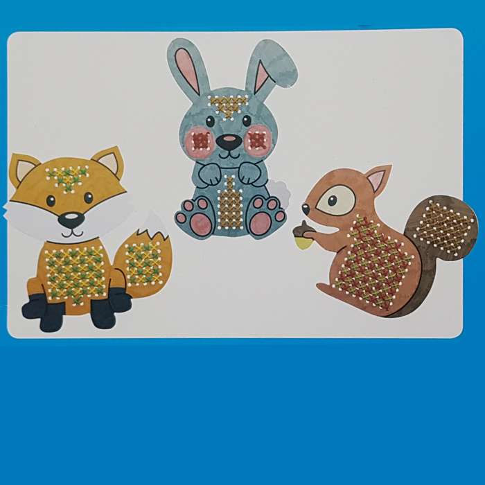 Thumbnail: Craft-It Woodland Animals Colour-In Stitching Kit