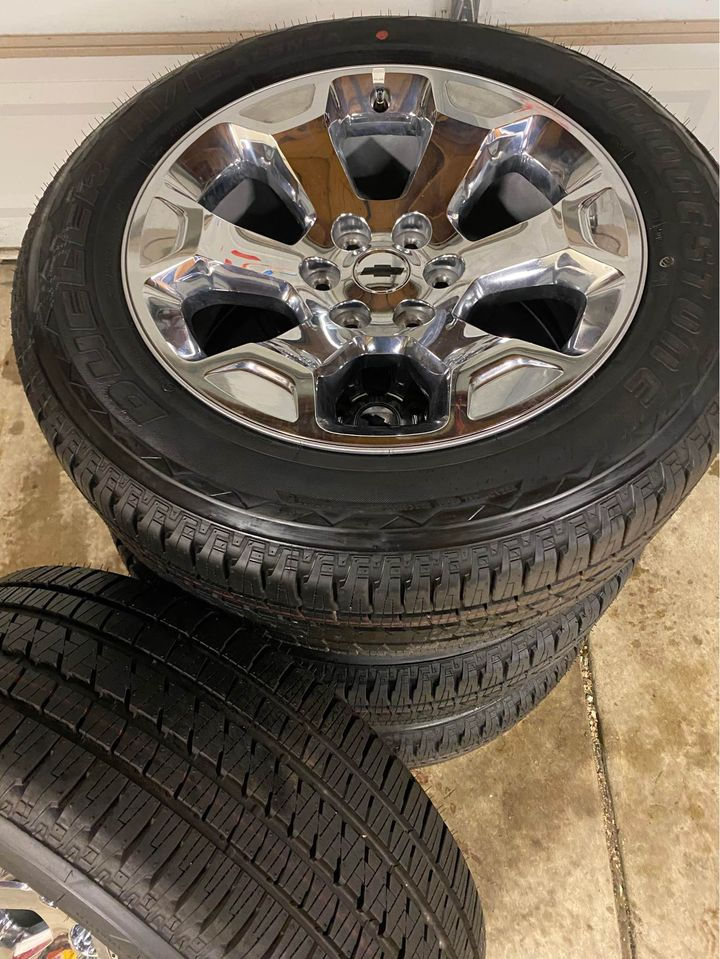Thumbnail:  Chrome 20" GMC / Chevy Wheels w/ Bridgetsone Tires