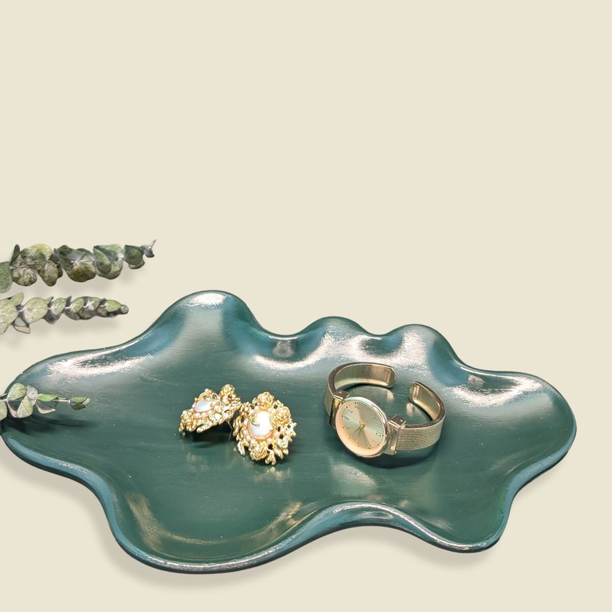 Plateau Asymétrique Vert Forêt