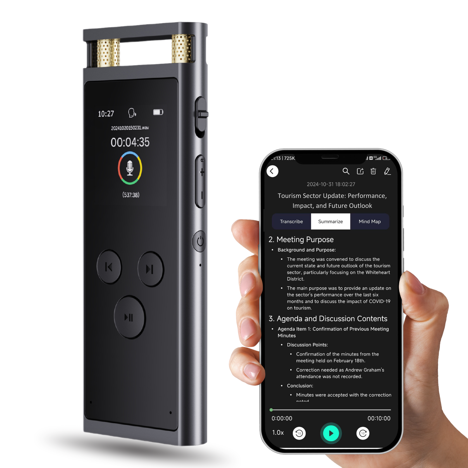 AI Voice Recorder transcription, Translation, Summary, Mind Mapping, Voice Activ