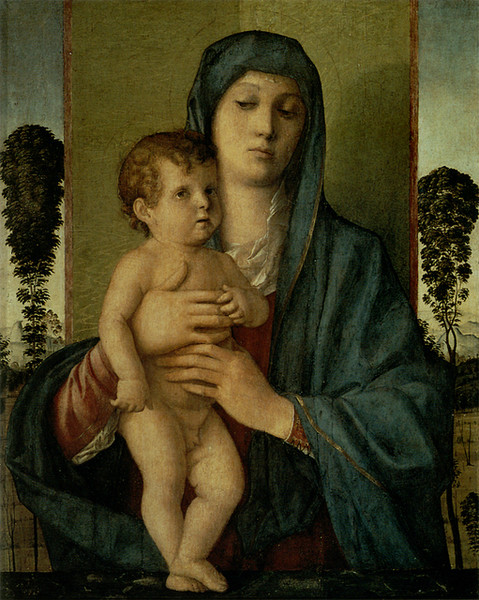Madonna degli Alberetti, Giovanni Bellini, 1487, oil on panel , 74x58cm