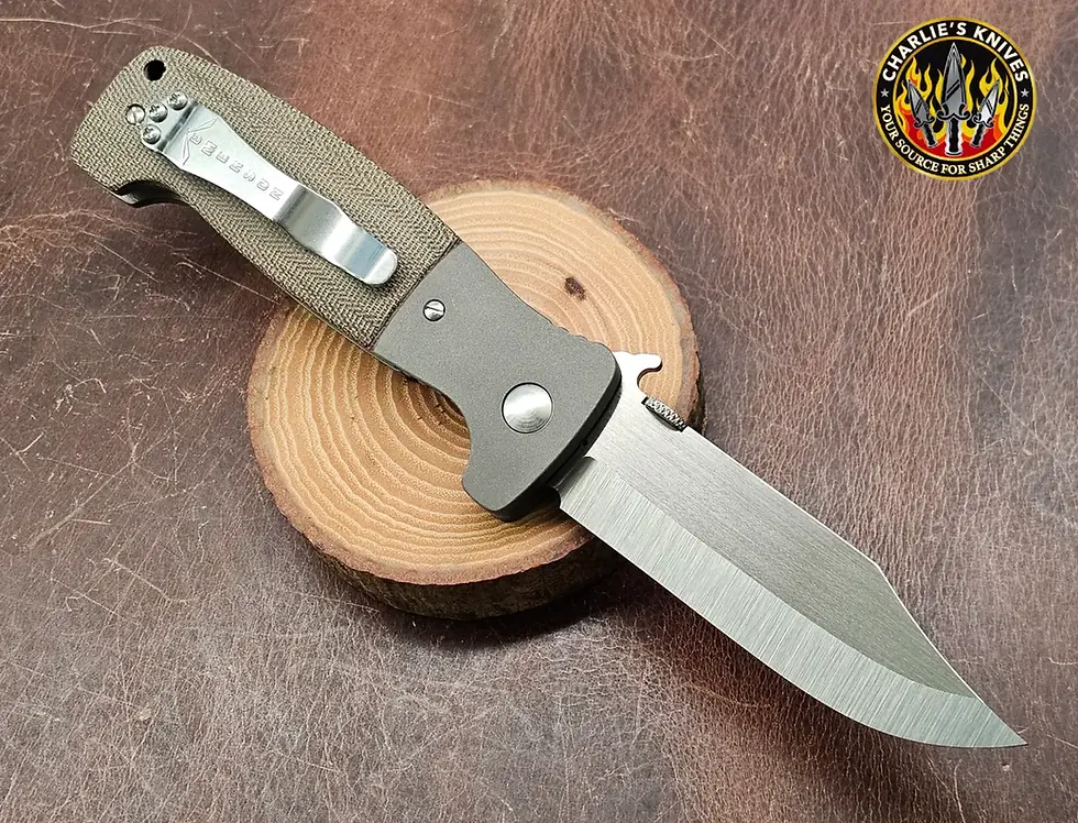 Ernest Emerson Custom CQC-12 Specwar Green Micarta Ti Bolsters