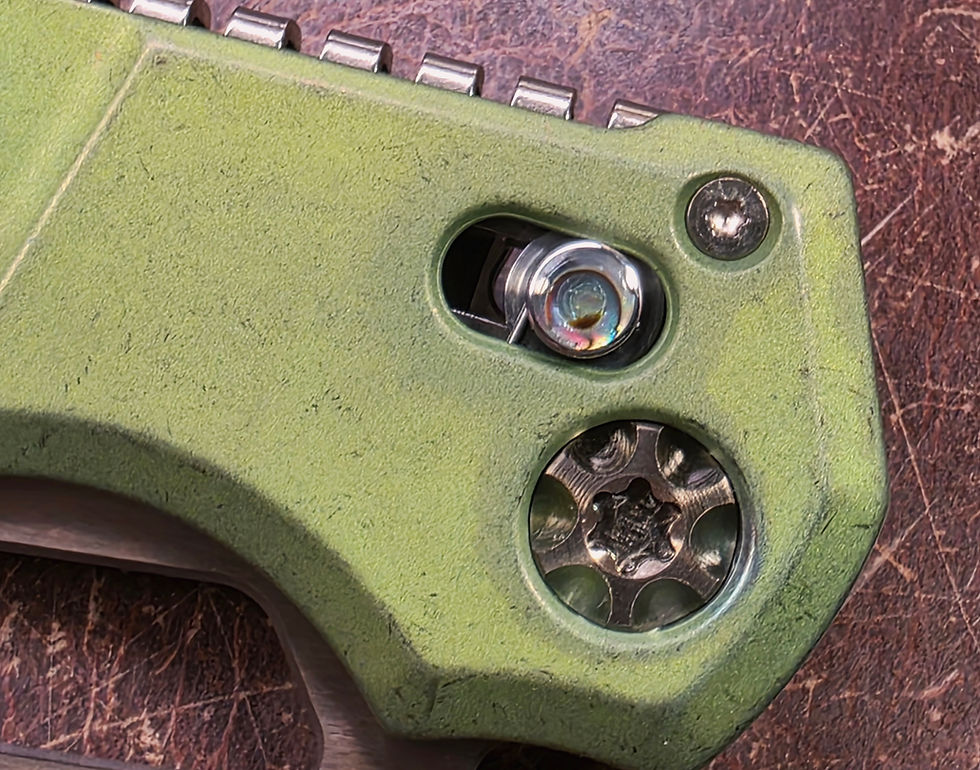 Thumbnail: Heretic Custom Koschei Antique Green Titanium Handles & Bronze Cracked Ice M390