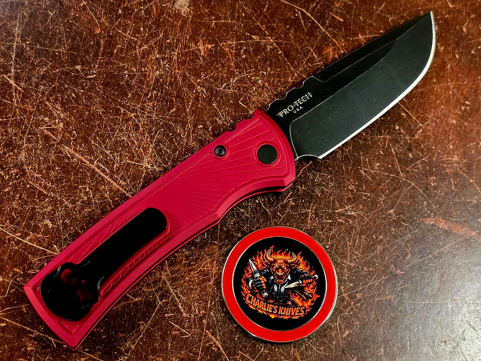 Chaves Protech Redencion 229 Automatic Red Key Aluminum 3.5" S35VN DP DLC