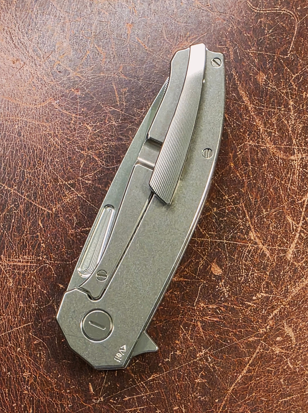 Thumbnail: Hog House Knives Mini Veli - Titanium Tumbled Finish - RWL 34