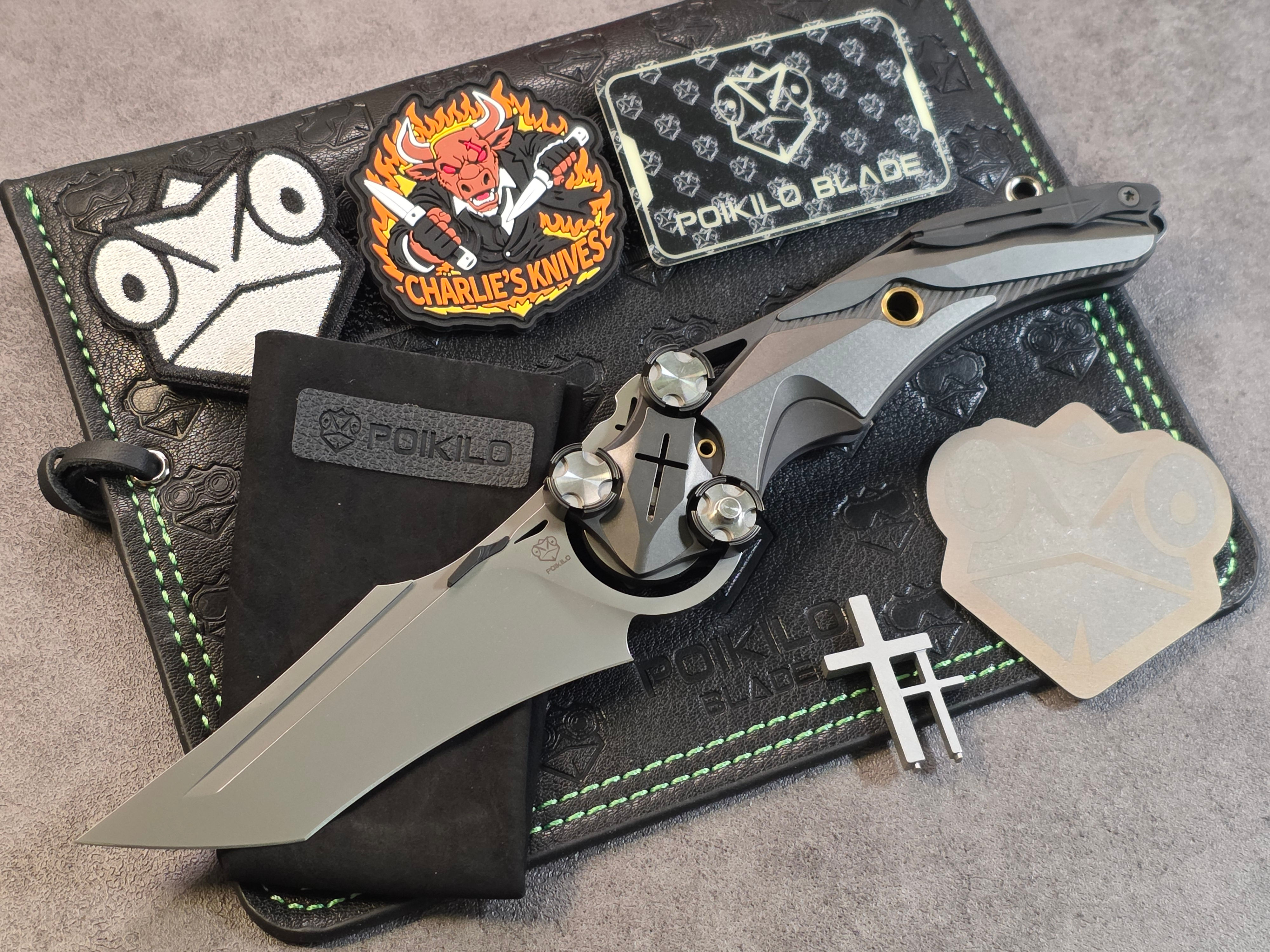 Poikilo Blade Penitentia S1 – Titanium • 4" M398 • Pearlescent Stonewash