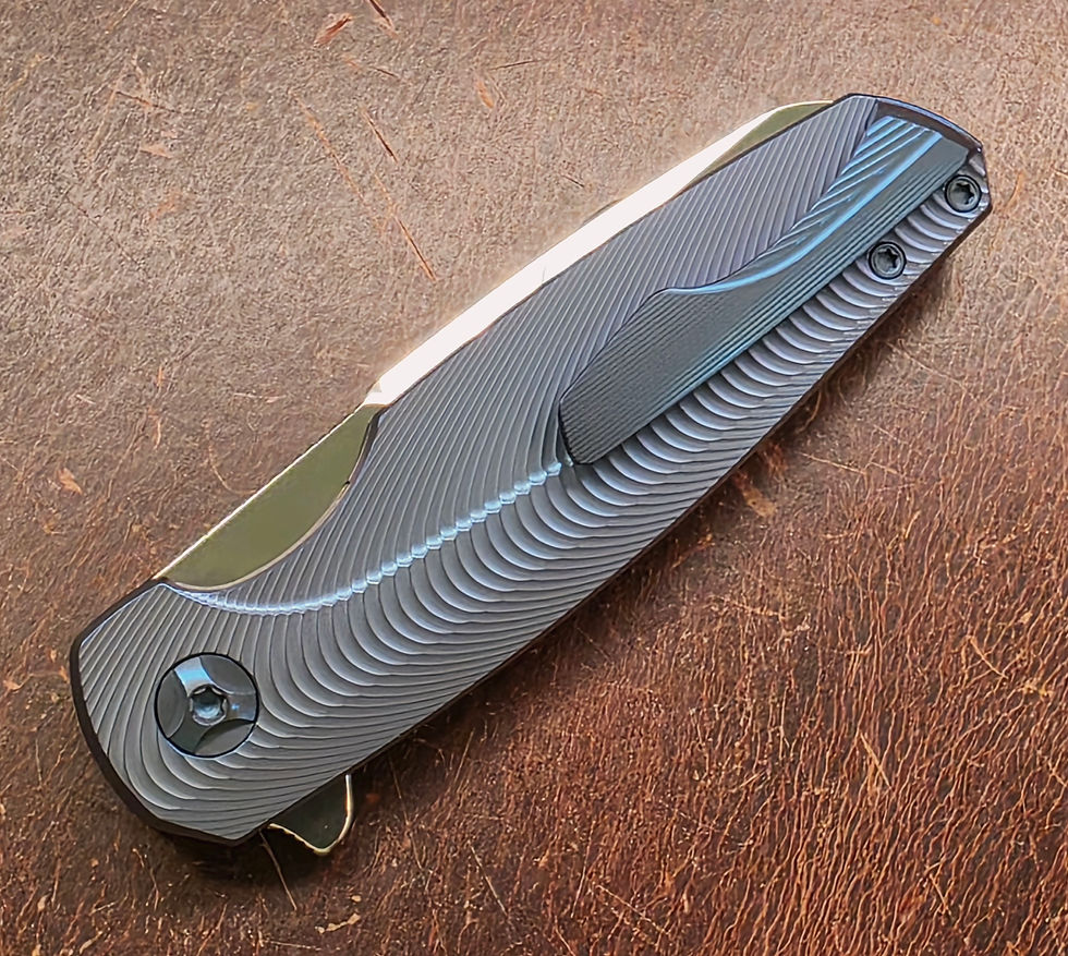 Thumbnail: Holt Bladeworks Haptic Anodized Titanium Tumbled M390 Mirror