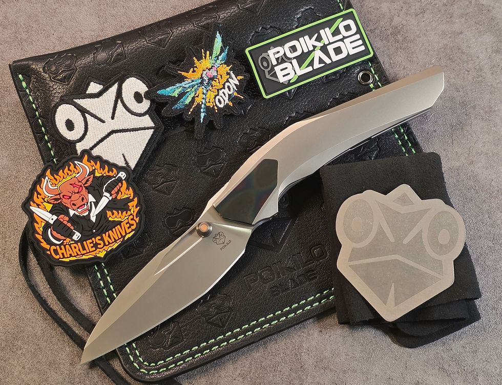 Poikilo Blade Vulpex VK‑Odon S1 – 3.32" M398 • Pearlescent Stonewash Titanium