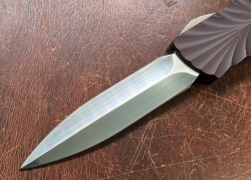 Brian Tighe Twist OTF Dagger RWL-34 Satin Hand Rubbed DLC Ti Handle Fat Carbon