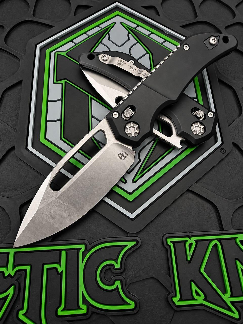 Heretic Knives Koschei Stonewash MagnaCut Black Aluminum Chassis H061-2A