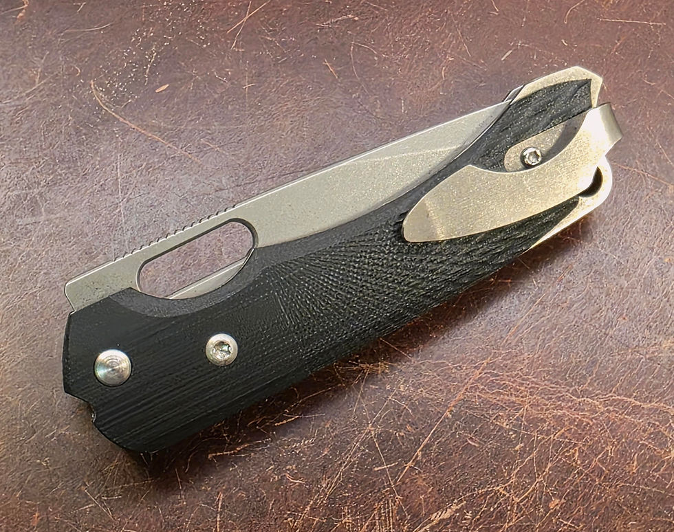 Thumbnail: Dervish Knives - Navajo Midtech Stonewash CPM-154 - Textured G10 - Pouch & COA