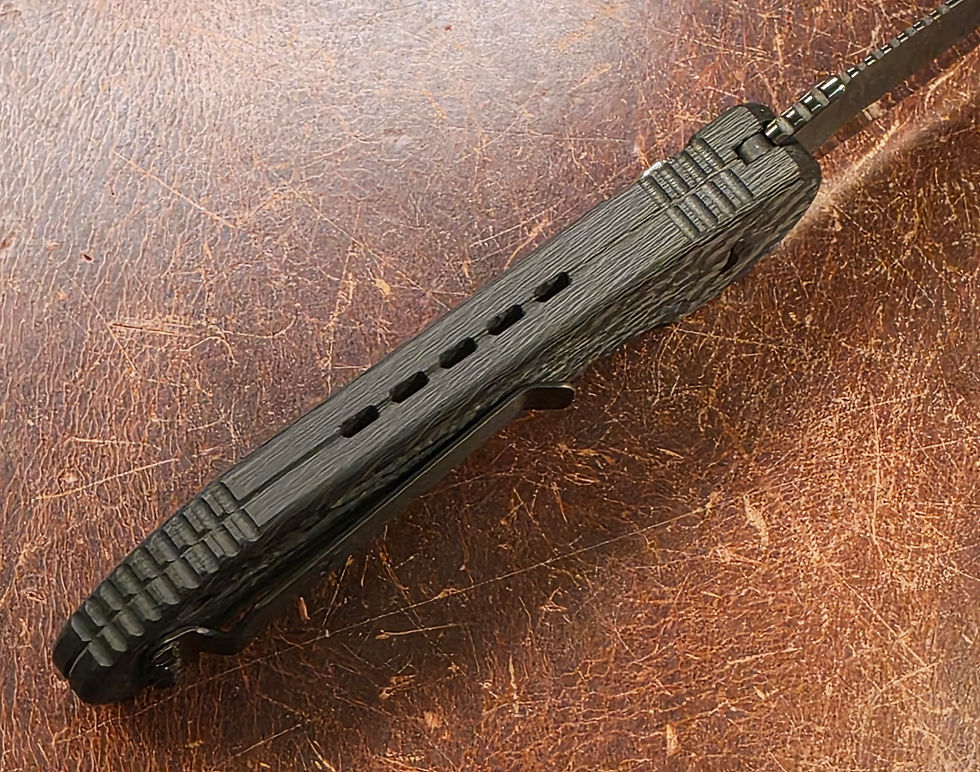 Thumbnail: Marfione Custom L.U.D.T. - Carbon Fiber Handle - DLC Satin Blade - DLC Ring HW